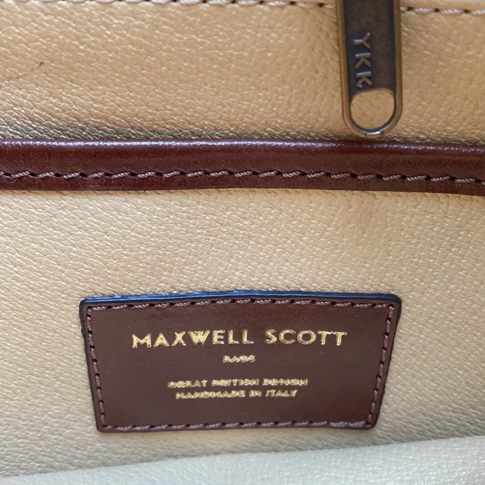 MAXWELL SCOTT LUXURY HANDCRAFTED IN ITALY CHESTNUT TAN MESSENGER BAG SHOULDER